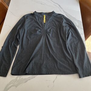 Lolë Lole Shirt Womens XL V-Neck Long Sleeve Activewear Stretch Top UPF 50+